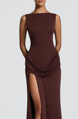 Bruna Maxi Dress - Plum Brown