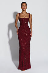 Calanthe Maxi Dress - Burgundy Sparkle