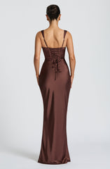 Calanthe Maxi Dress - Plum Brown