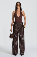 Glenda Pants - Plum Brown