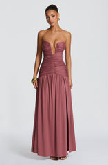 Junia Maxi Dress - Rose Brown