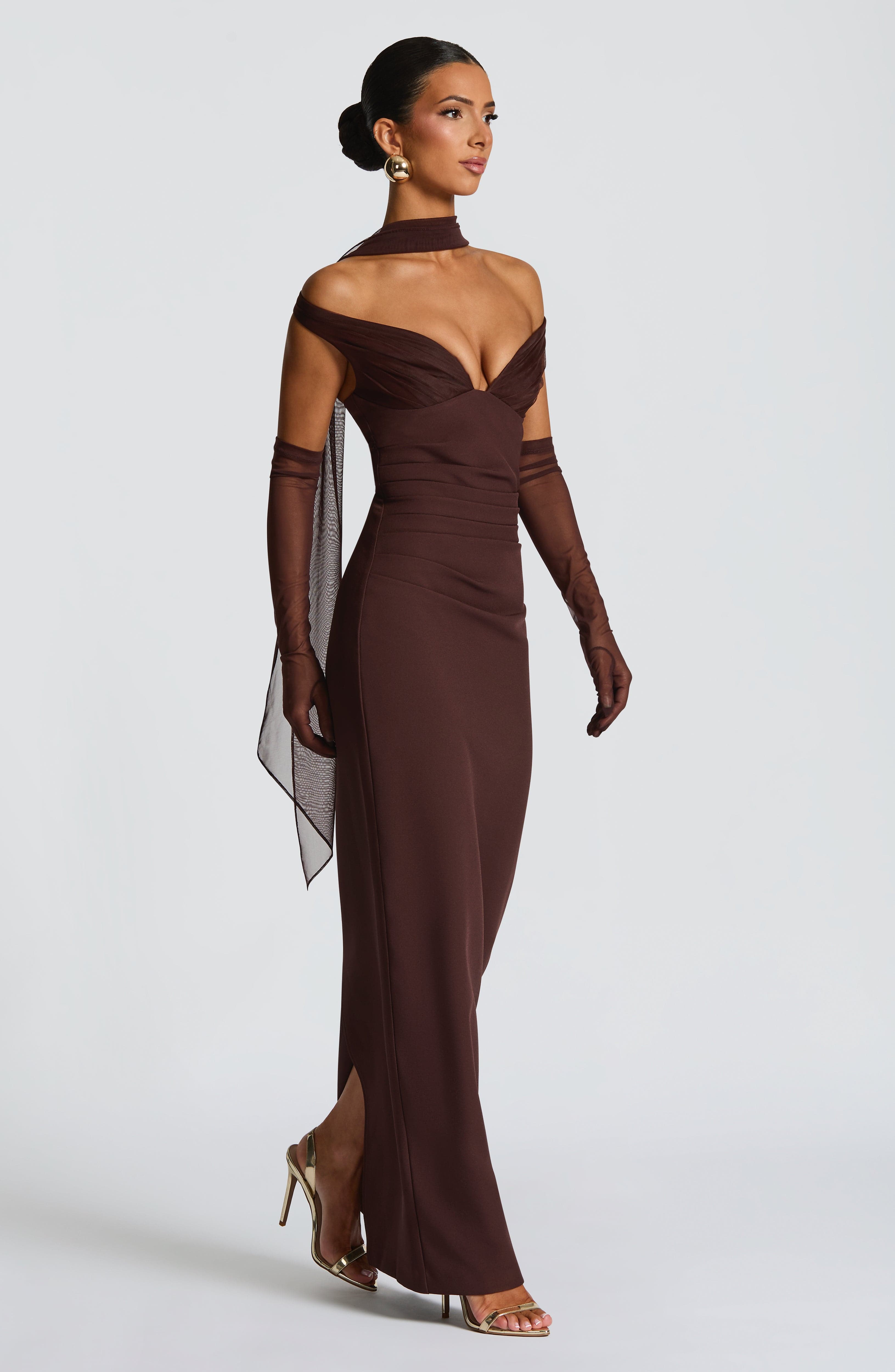Abigail Maxi Dress - Plum Brown
