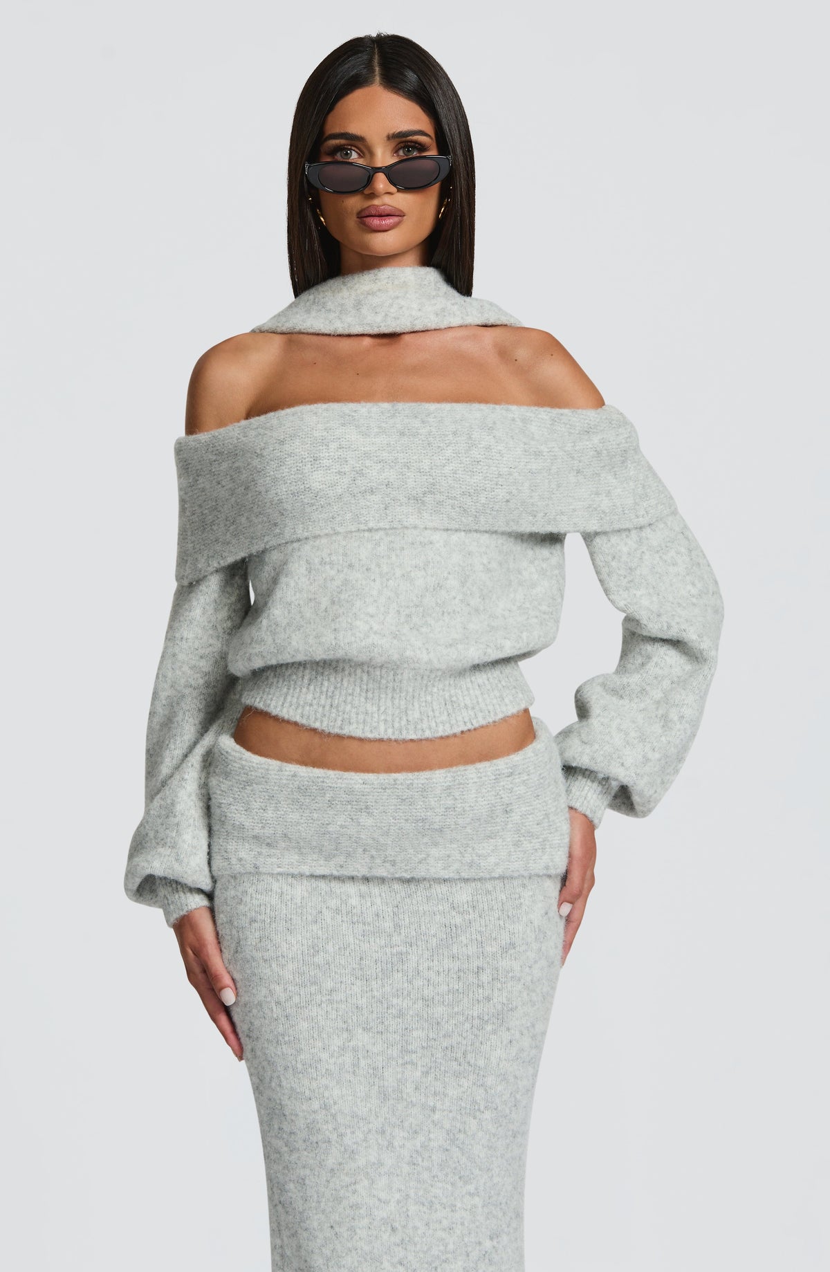 Andie Top - Light Grey Marl
