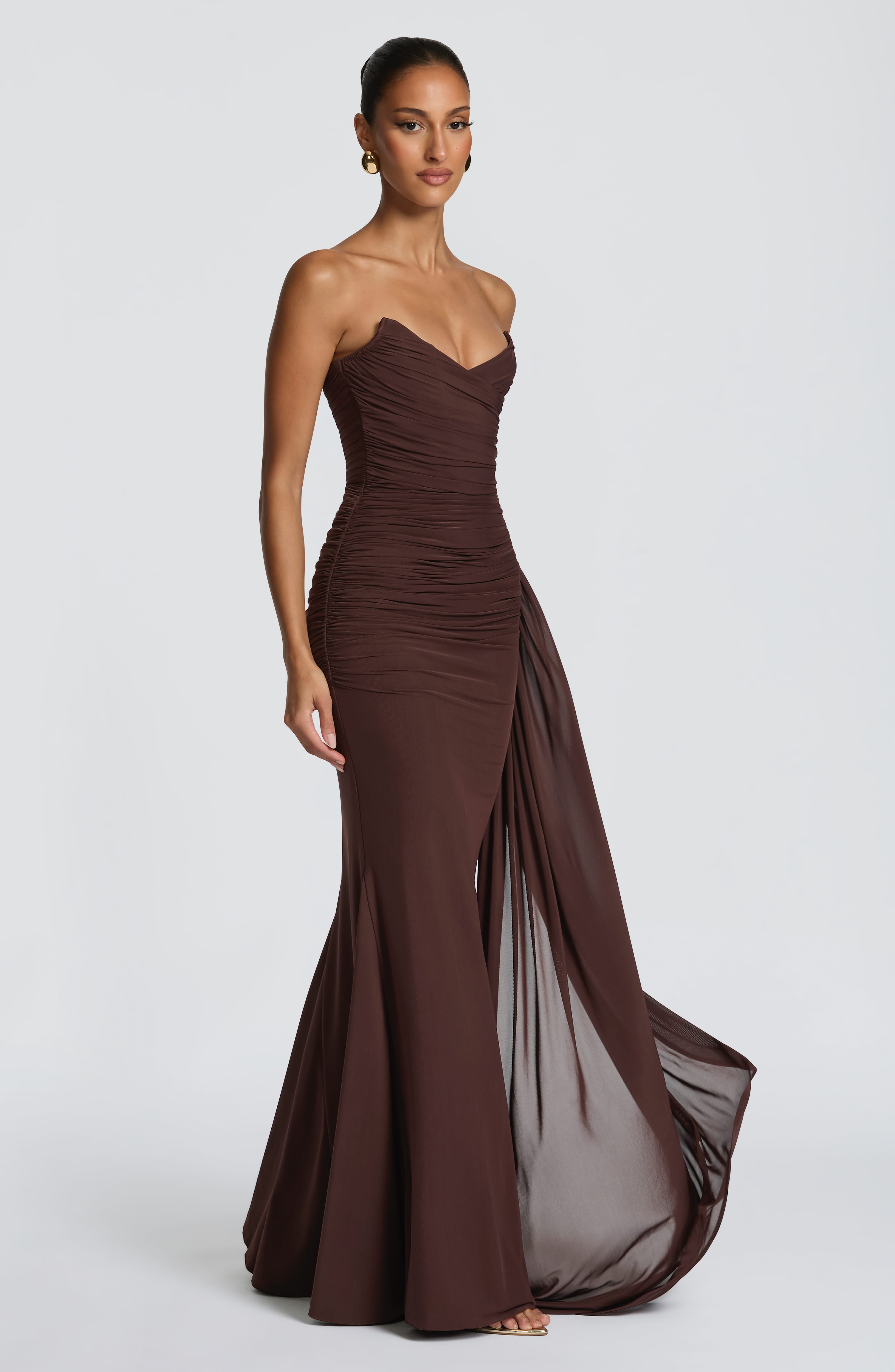 Ashika Maxi Dress - Plum Brown