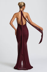 Janessa Maxi Dress - Cherry Lacquer