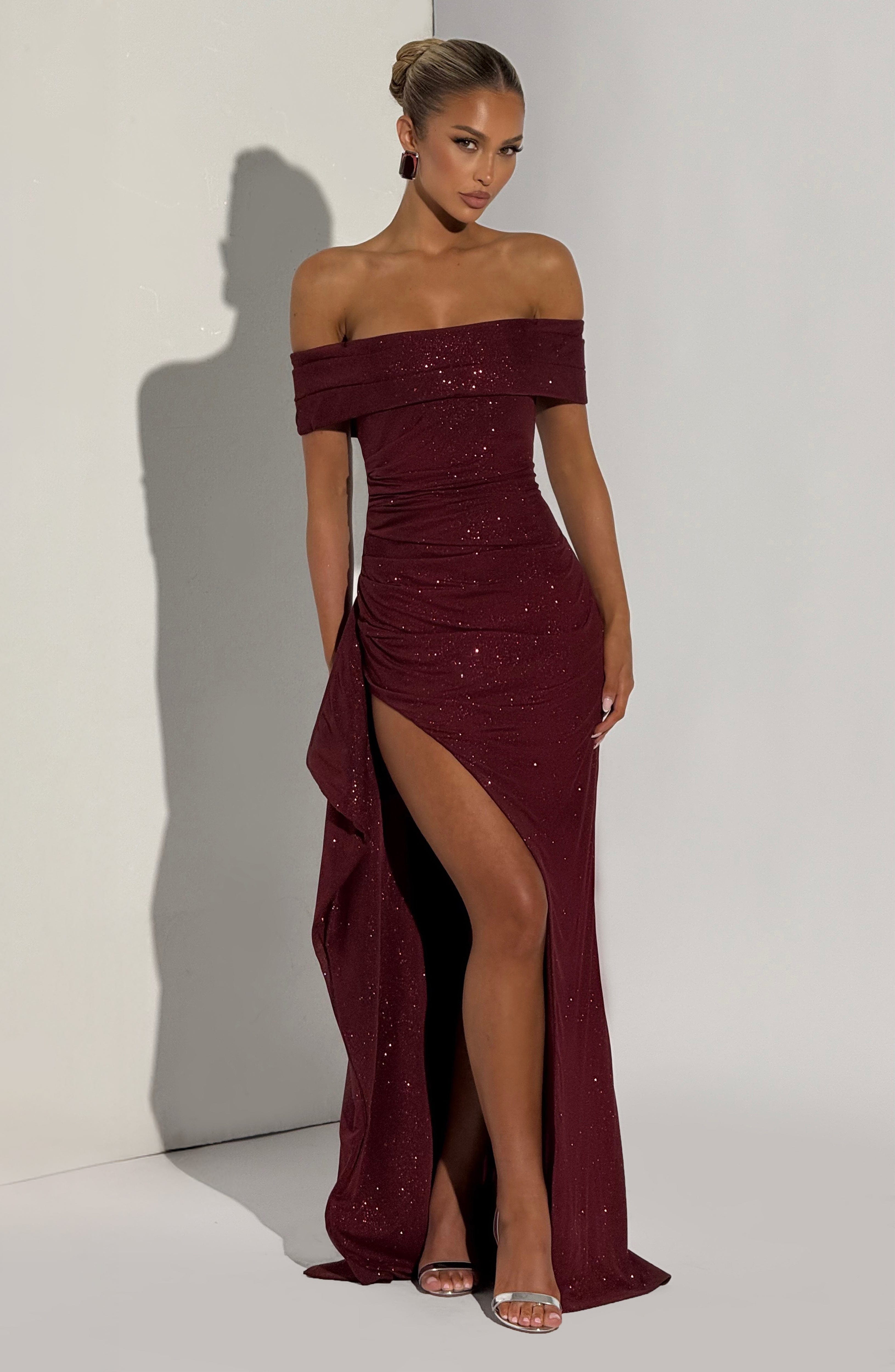 Joyce Maxi Dress - Wine Sparkle
