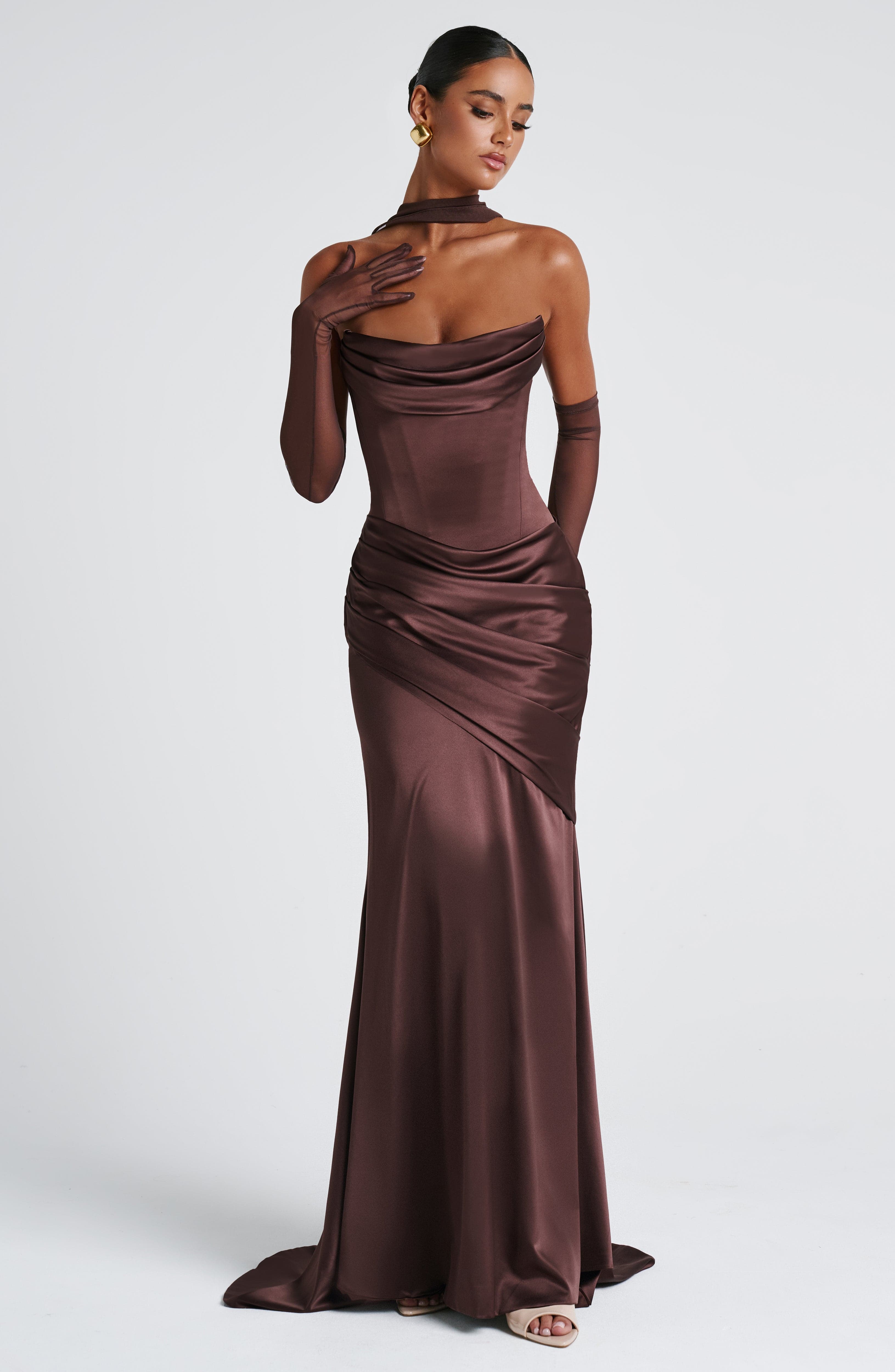 Kensington Maxi Dress - Plum Brown