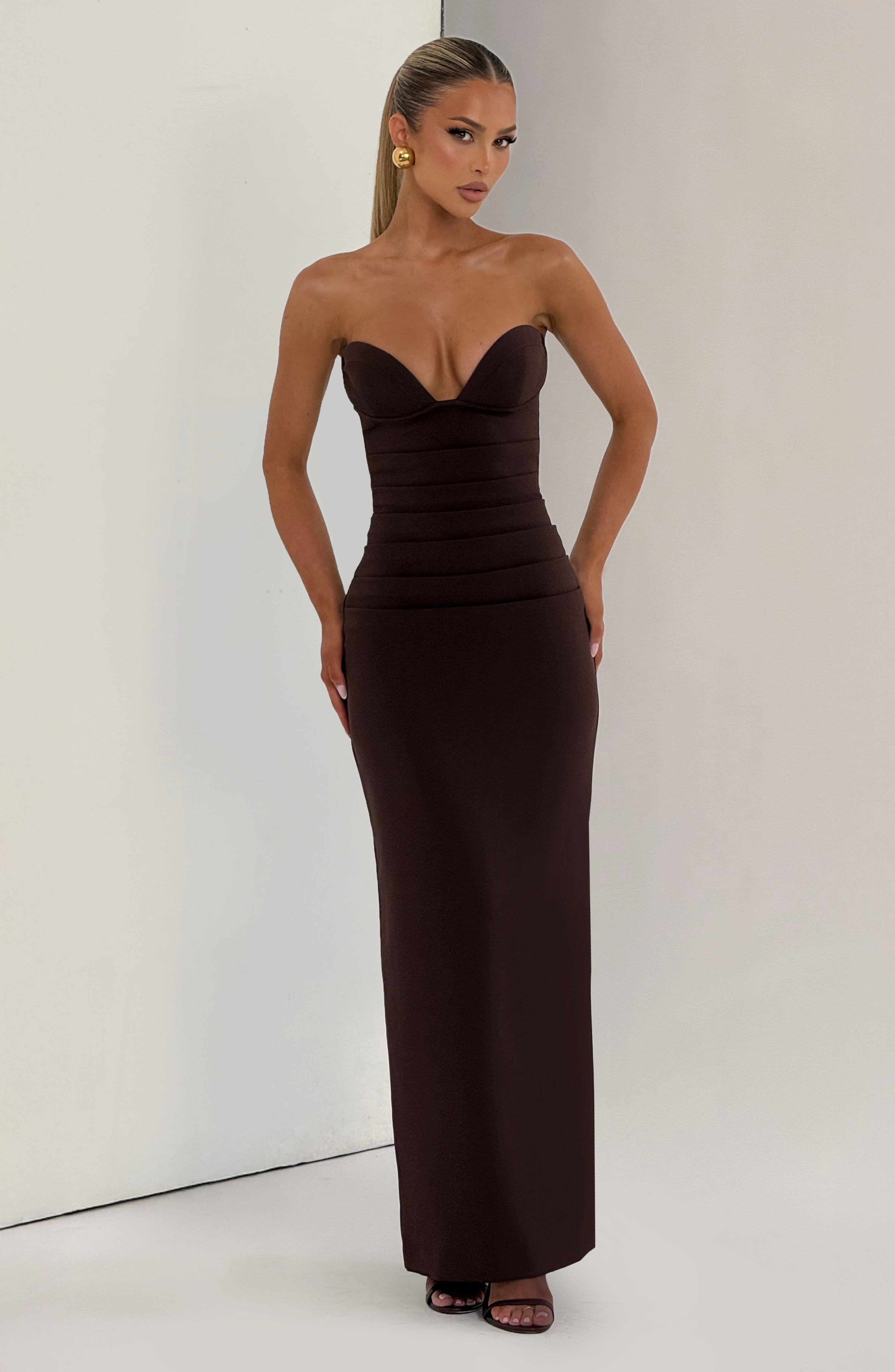 Lindsey Maxi Dress - Plum Brown