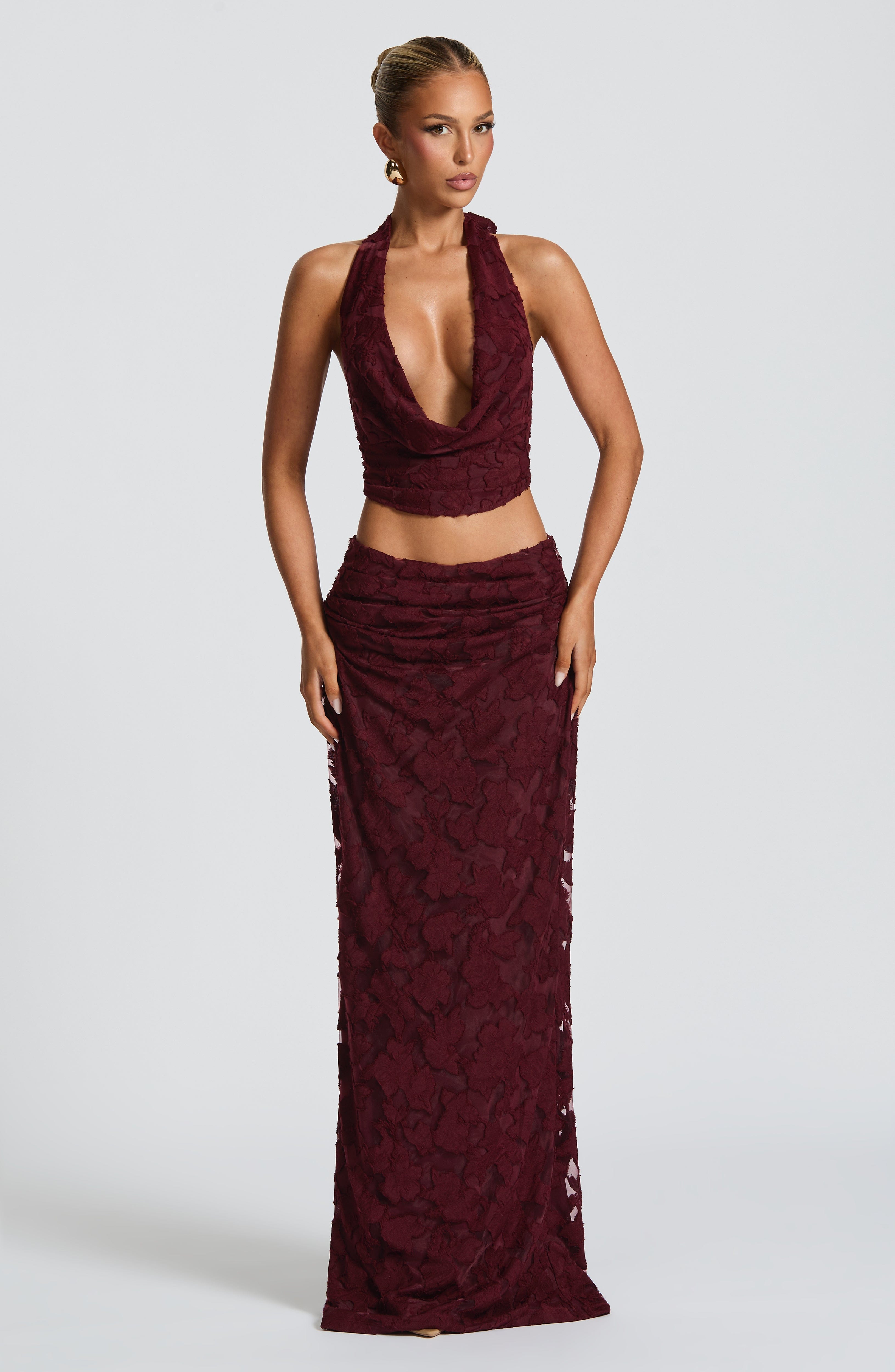 Myra Maxi Skirt - Cherry Lacquer