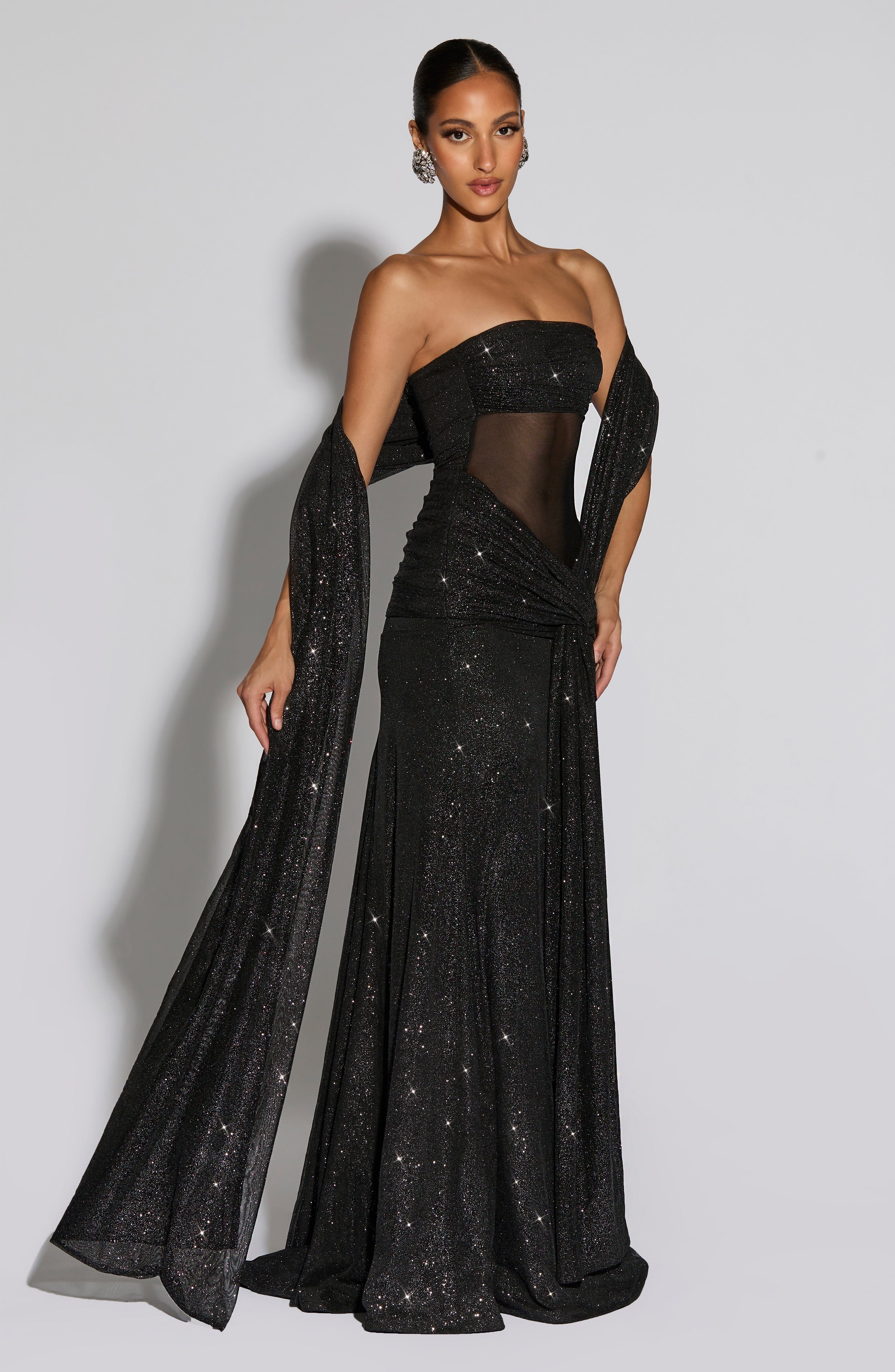 Paula Maxi Dress - Black Sparkle