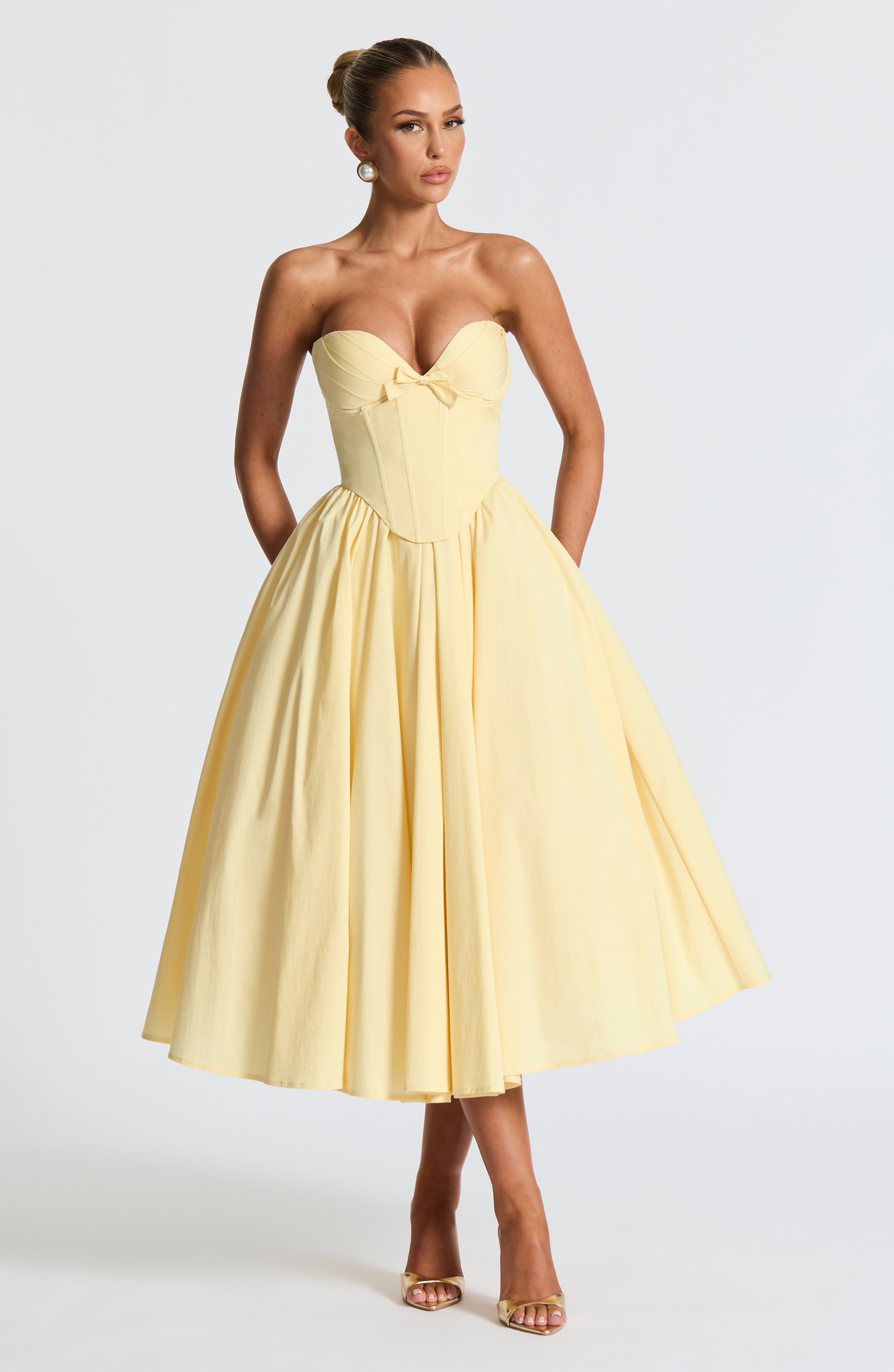 Prim Midi Dress - Lemon