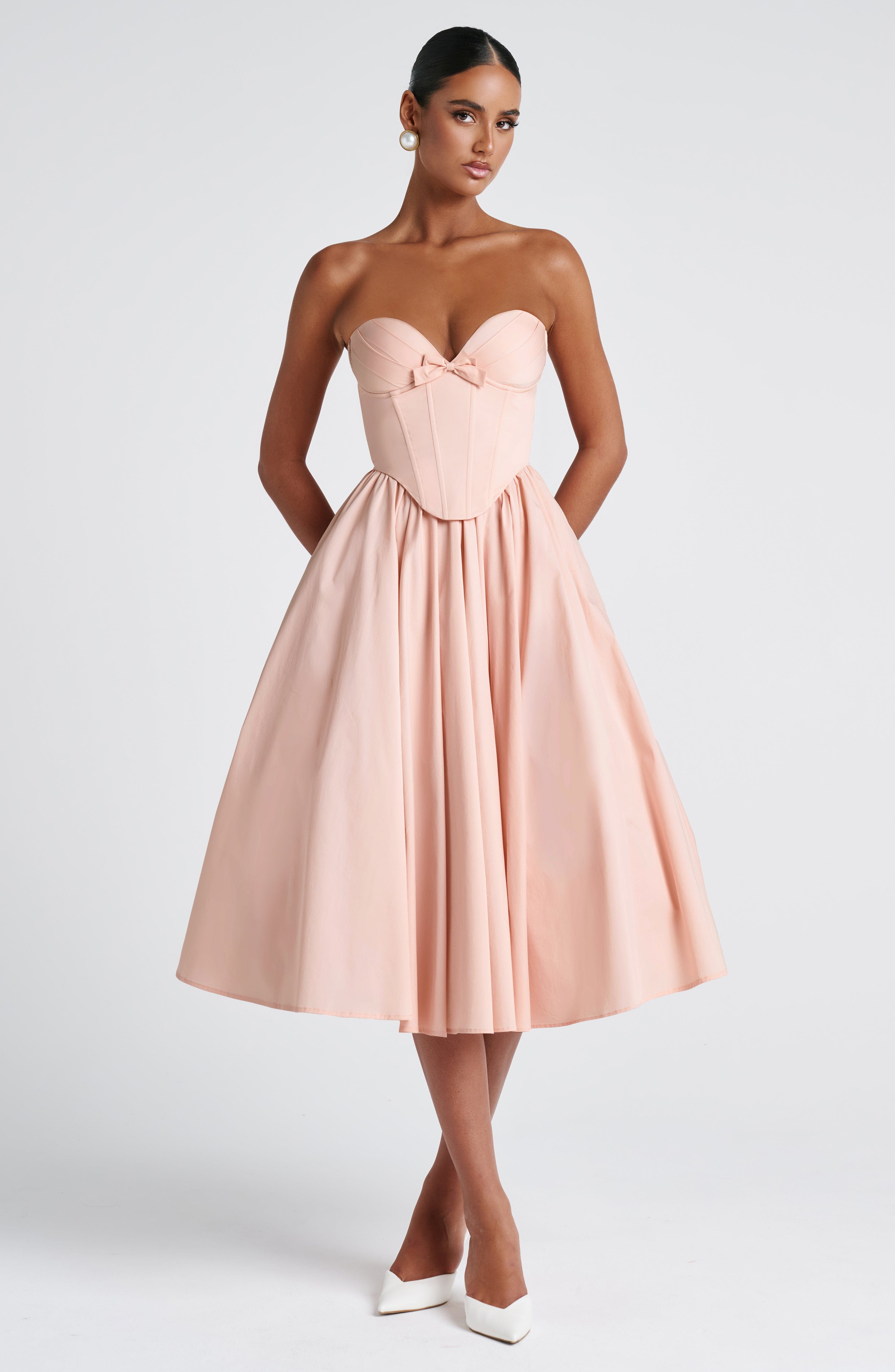 Prim Midi Dress - Soft Peach