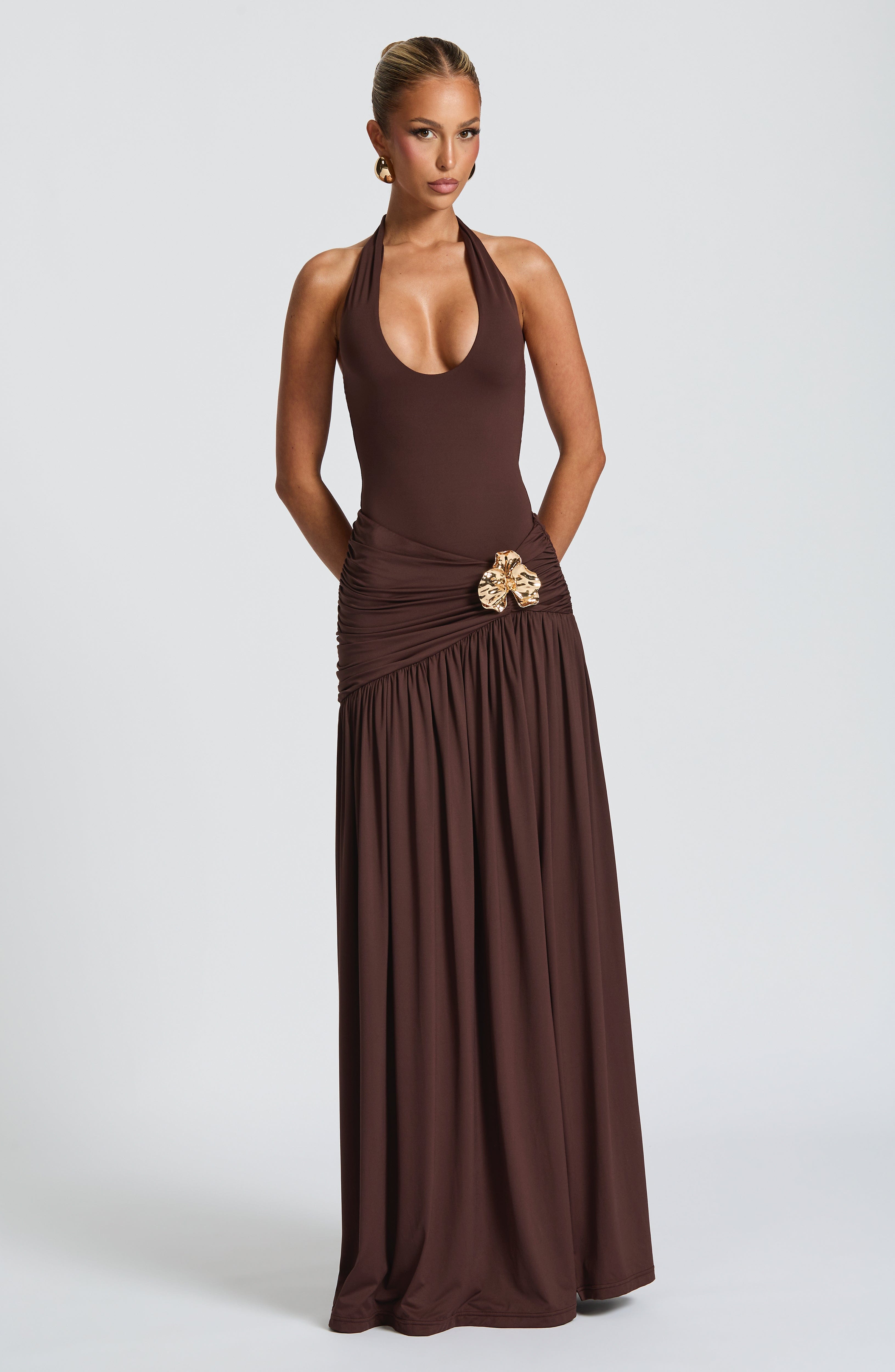 Saira Maxi Skirt - Plum Brown