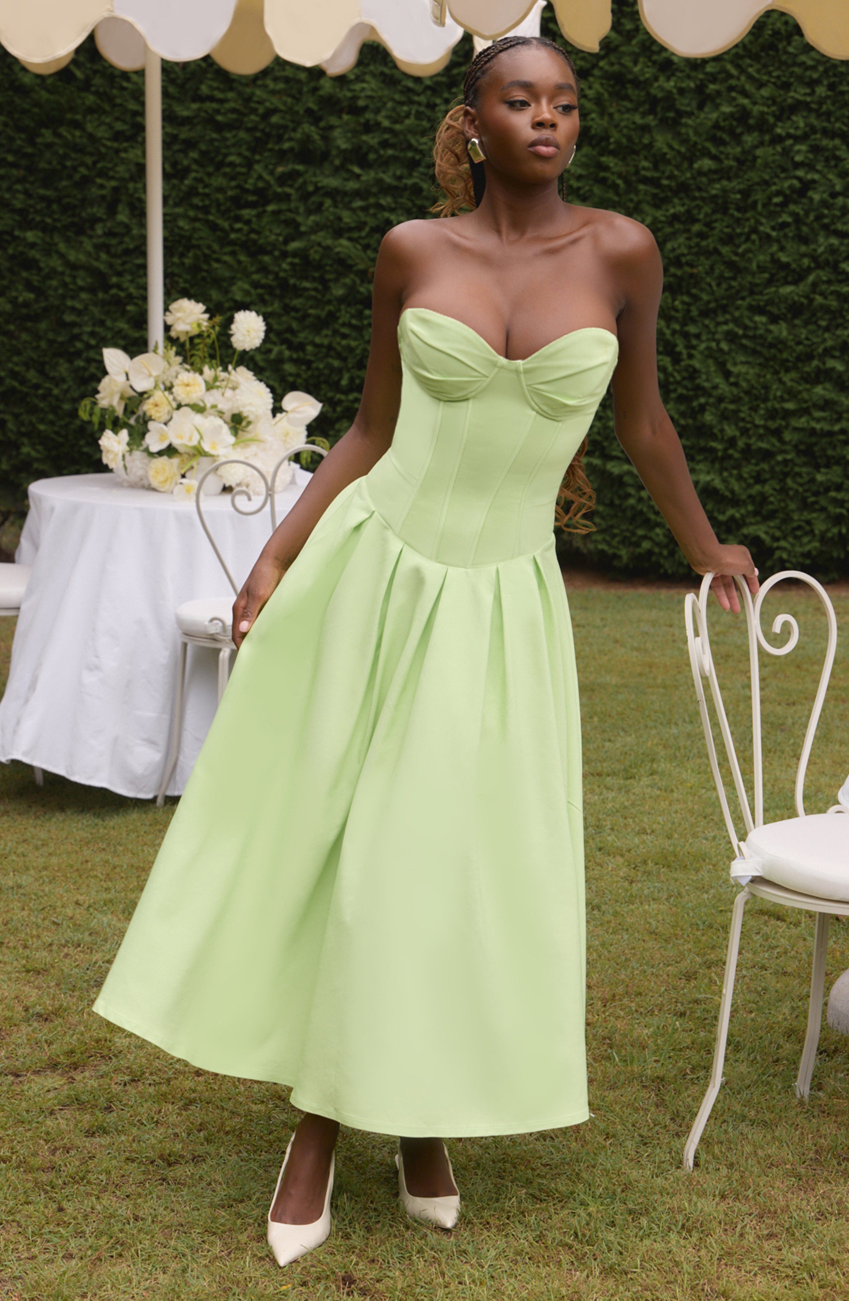 Salma Midi Dress - Lime
