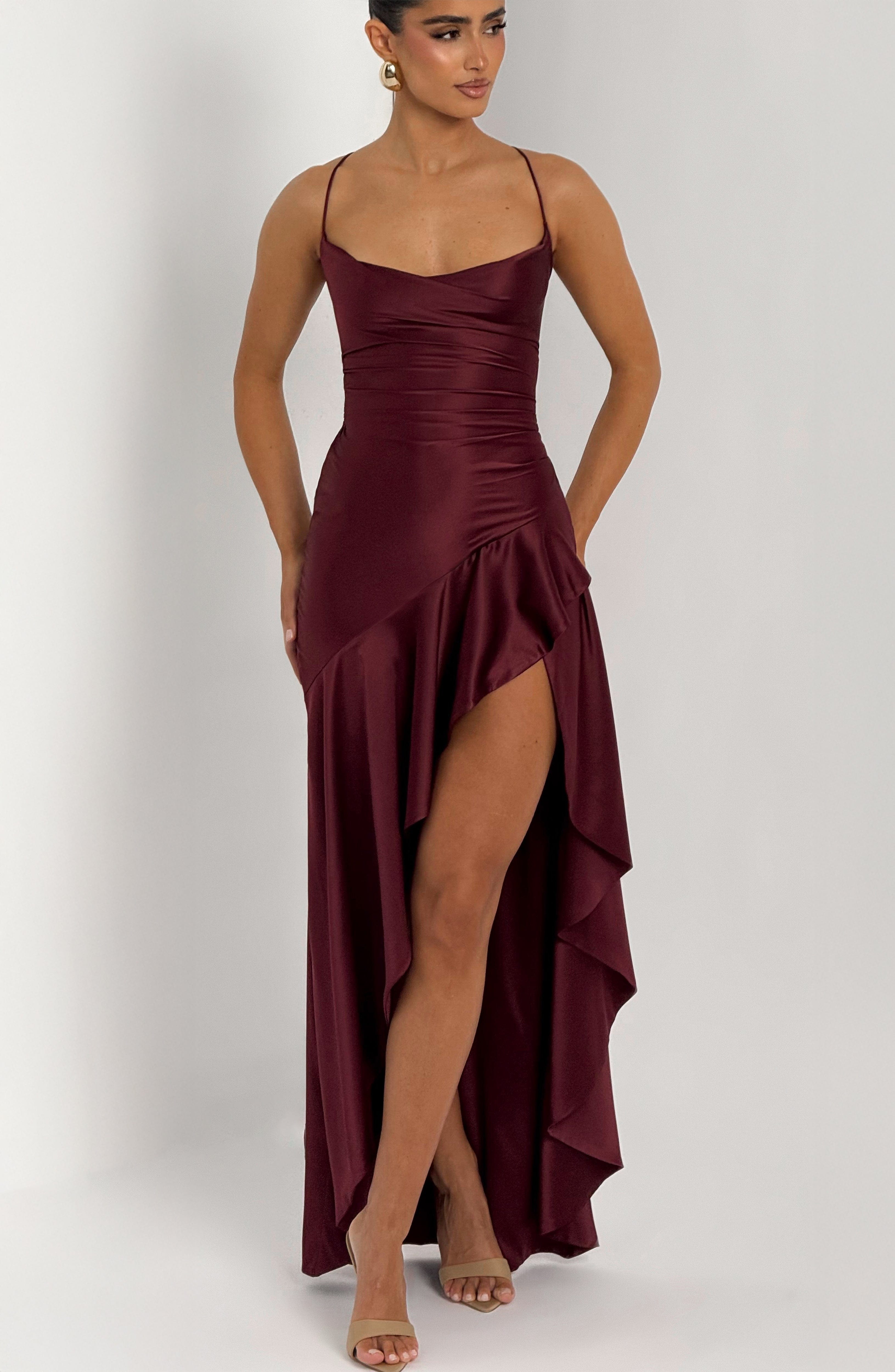 Samira Maxi Dress - Cherry Lacquer