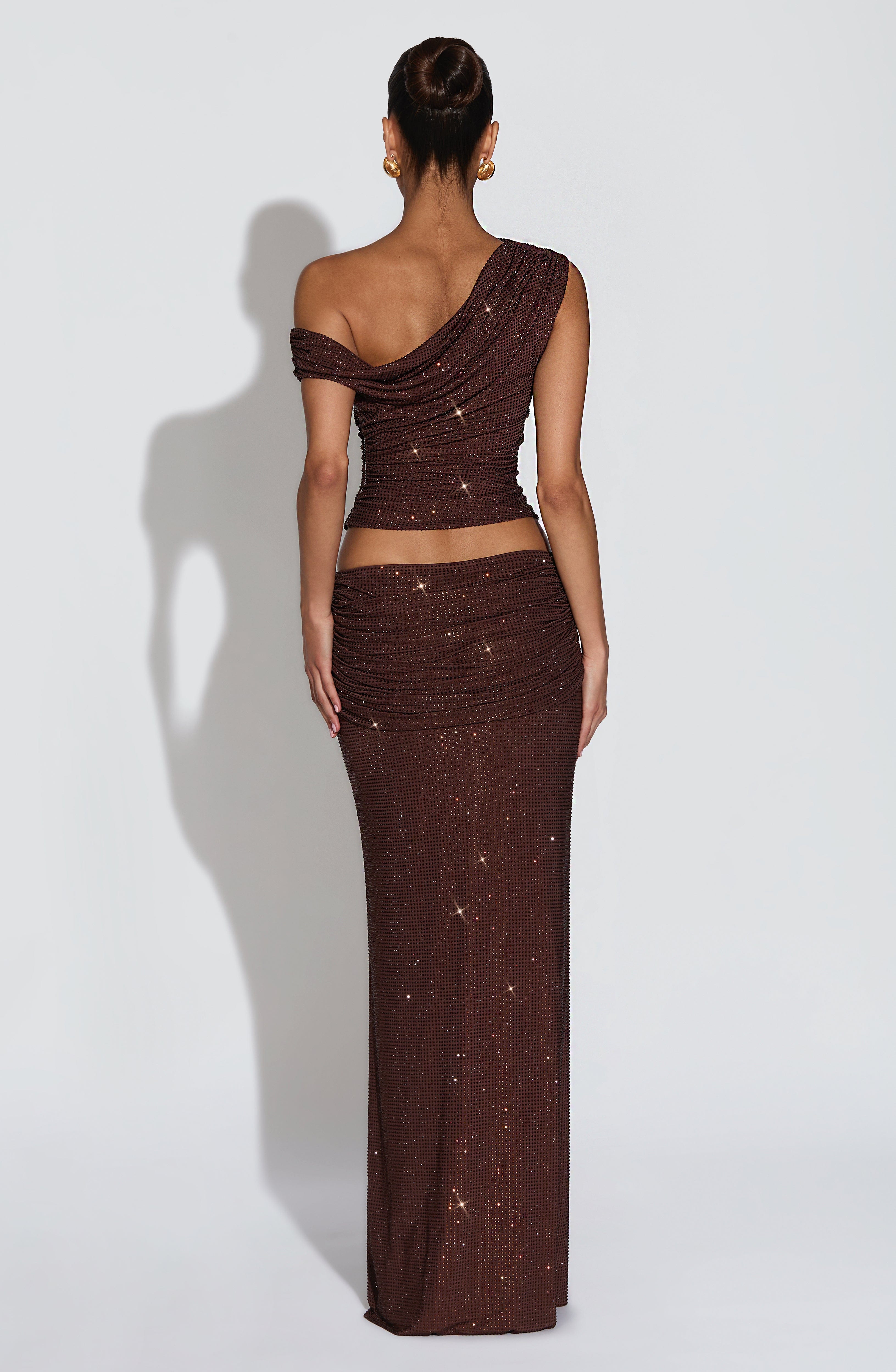 Sterling Maxi Skirt - Plum Brown